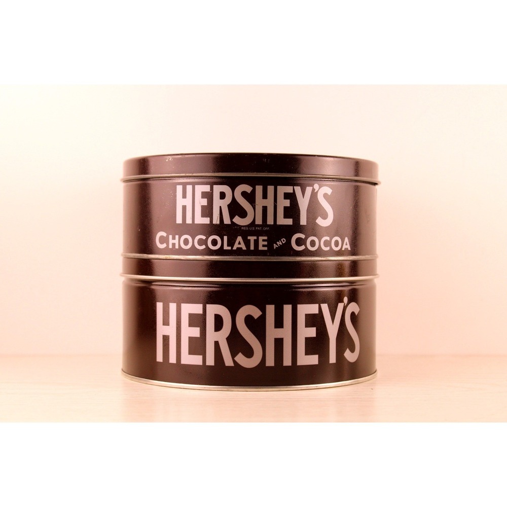 Hershey's‎ Cocoa Round Tin Storage Set - Vintage Chocolate Collectible Tins